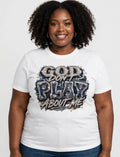 Fenix Rich He Don't Play About Me Women's Rhinestone Graphic T-Shirt