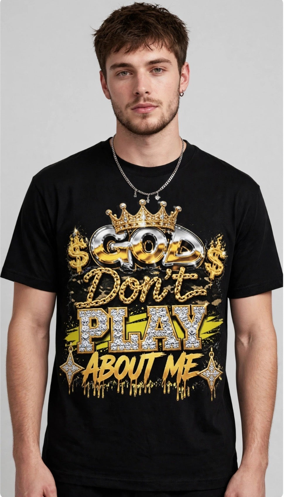 Fenix Rich He Don't Play About Me Men's Graphic T-Shirt