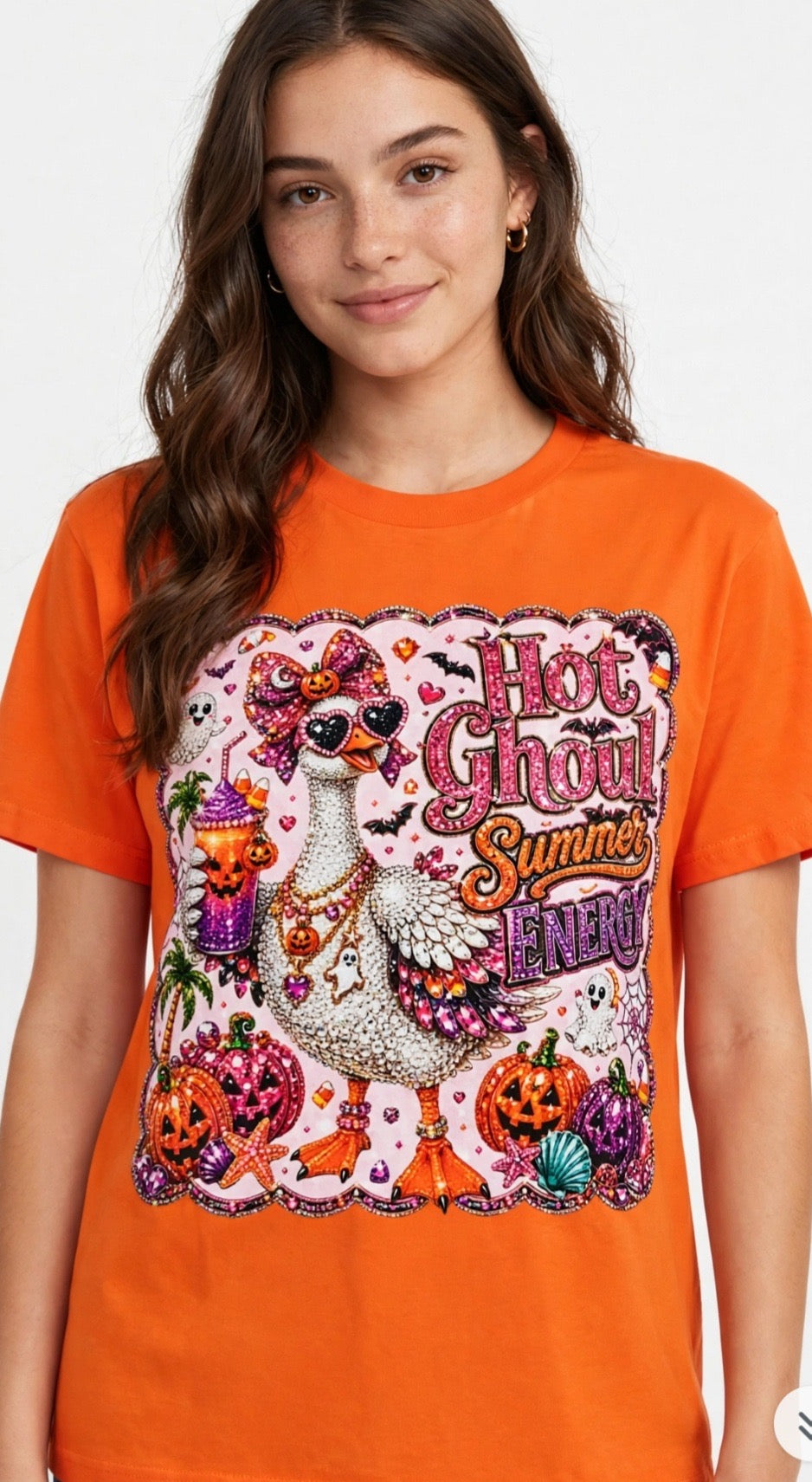 Fenix Rich Hot Ghoul Summer Funny Goose Women's Halloween Graphic T-Shirt