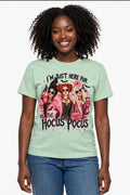 Fenix Rich I'm Just Here for the Hocus Pocus Women's Halloween Graphic T-Shirt