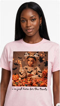 Fenix Rich I'm Just Here for the Treats Women's Halloween Graphic T-Shirt