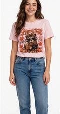 Fenix Rich Leaves Fall I Don't Boujee Raccoon Women's Fall Graphic T-Shirt