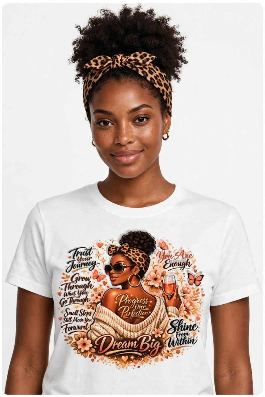 Fenix Rich Trust Your Journey You Are Enough Women's Affirmation Graphic T-Shirt