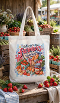 Fenix Rich Let's Go To The Farmer's Market Retro Farm Fresh Canvas Tote Bag