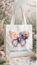 Fenix Rich Colorful Like A Butterfly Floral Butterfly Canvas Tote Bag