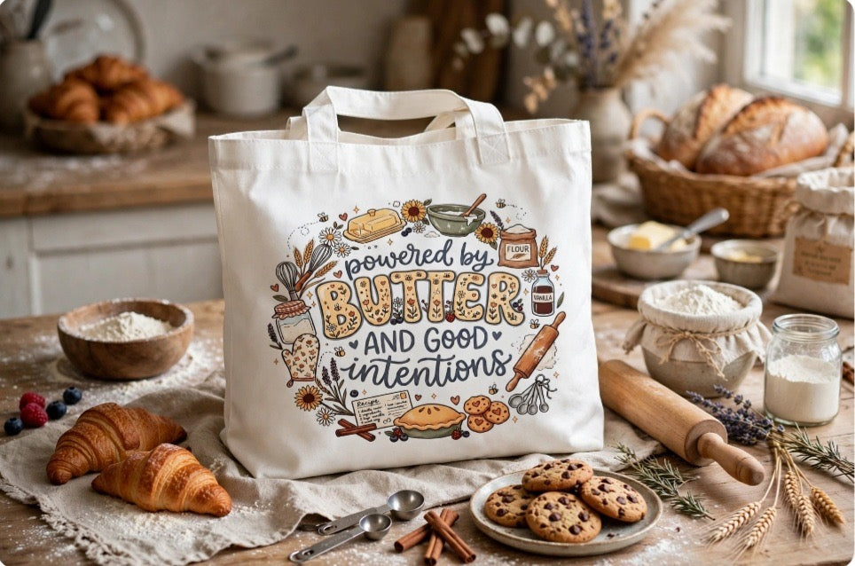 Fenix Rich Powered By Butter And Good Intentions Baking Lover Canvas Tote Bag