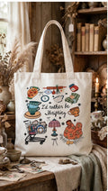 Fenix Rich I'd Rather Be Thrifting Vintage Shopping Thrift Lover Canvas Tote Bag