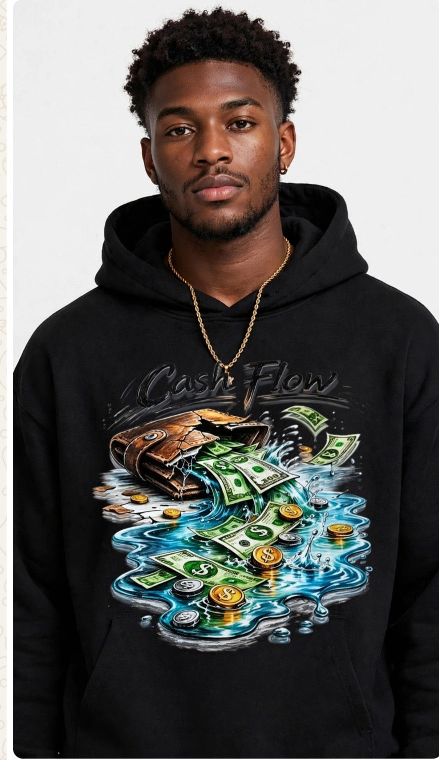 Fenix Rich Cash Flow Money Wave Men's Graphic Hoodie
