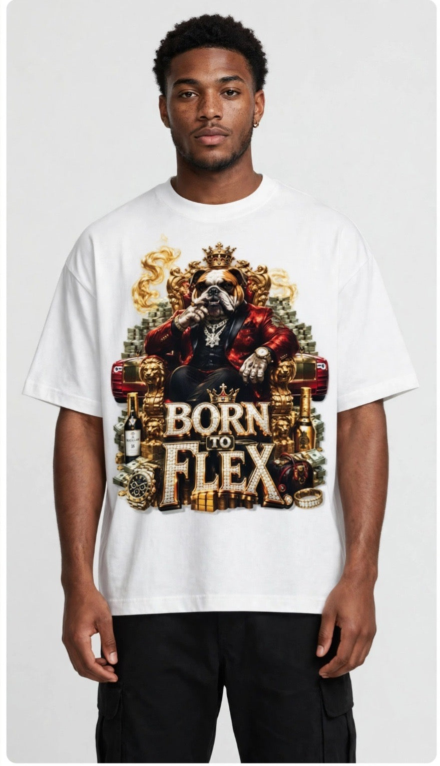 Fenix Rich Born To Flex Boss Money Luxury Men's Graphic T-Shirt