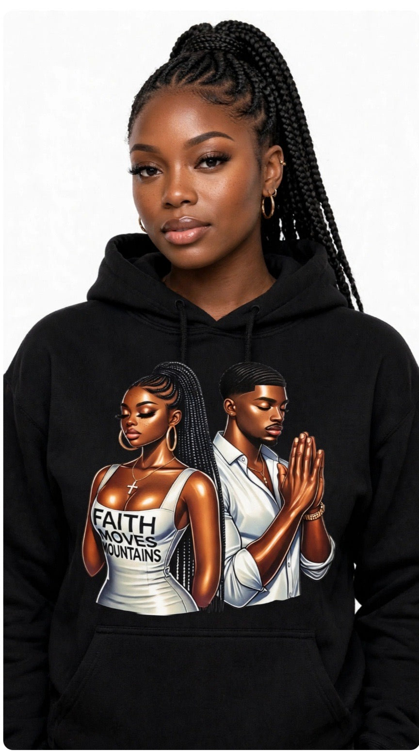 Fenix Rich Faith Moves Mountains Couples Prayer Graphic Hoodie Unisex