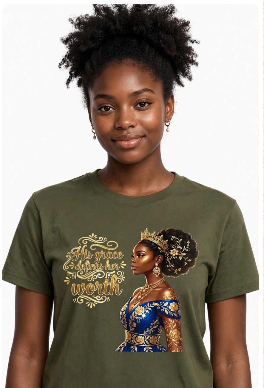 Fenix Rich His Grace Defines Her Worth Women's Graphic T-Shirt