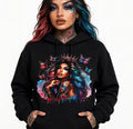 Fenix Rich Women's Butterfly Tattoo Queen Crown Graphic Hoodie Pullover