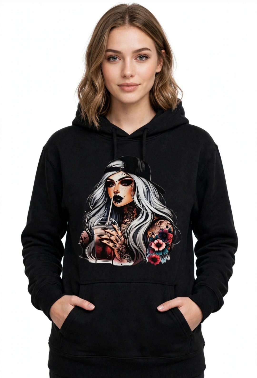 Fenix Rich Women's Tattoo Art Graphic Hoodie Pullover